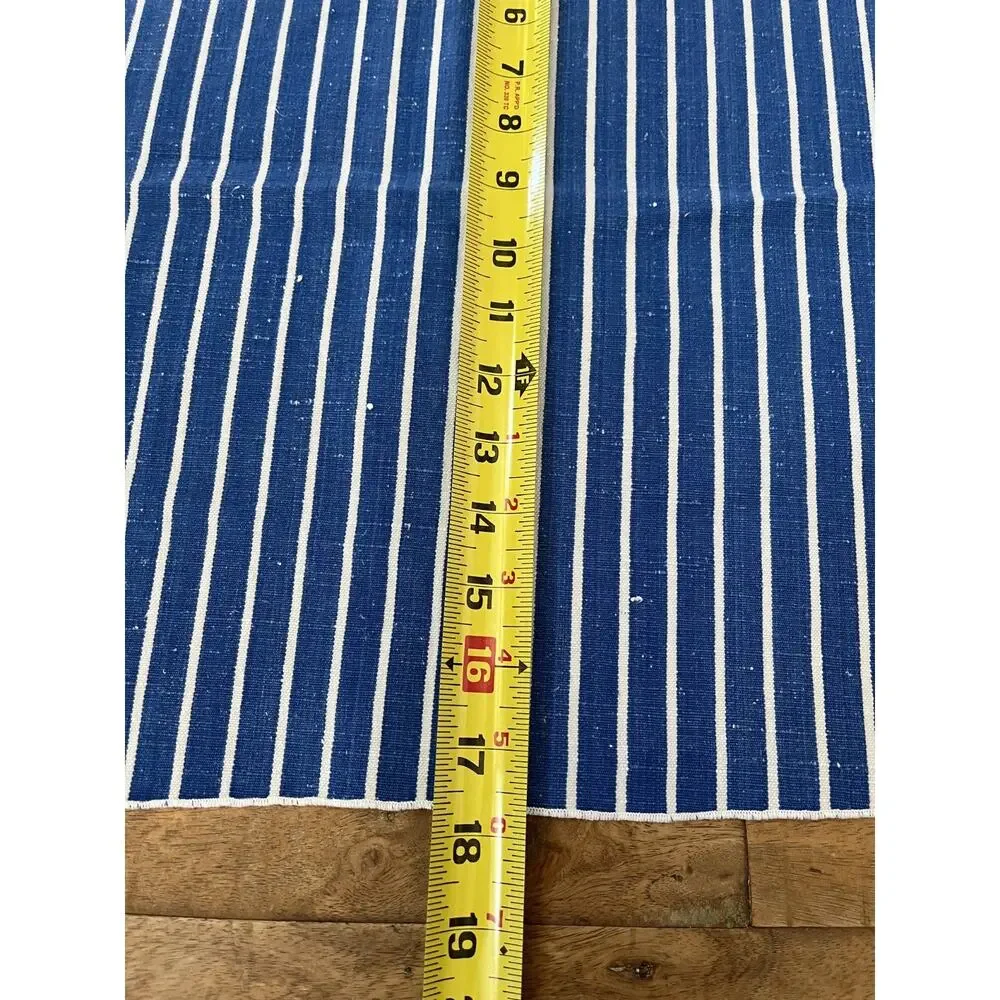 Linen Napkin Set of 4 Blue Striped Pattern 20